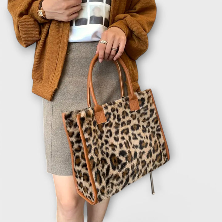 Odalys - Schicke Tasche mit Leopardenmuster aus Plüsch