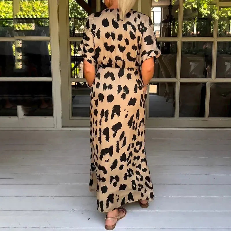Helga - Maxikleid mit Leopardenmuster