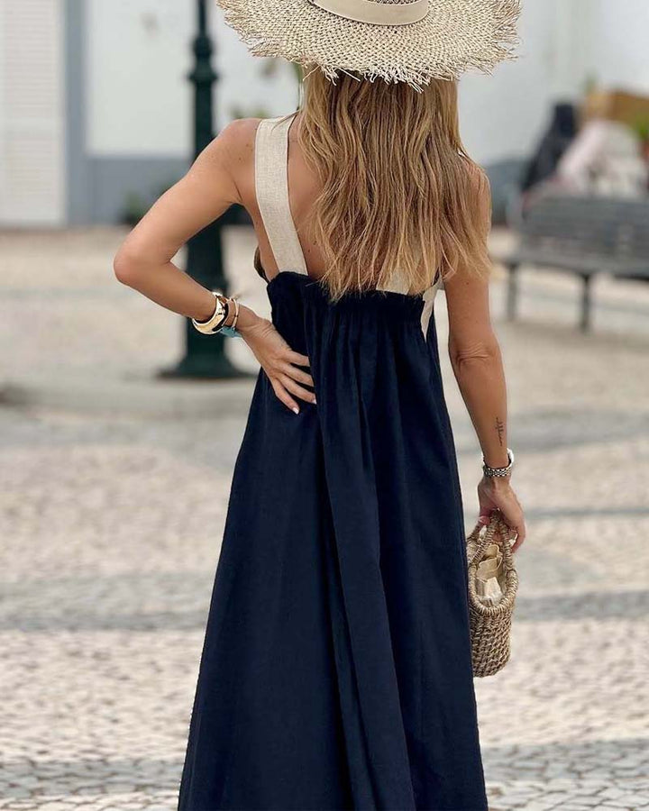 Julya | Elegantes Kleid mit offenem Rücken und modischem Neckholder-Kragen