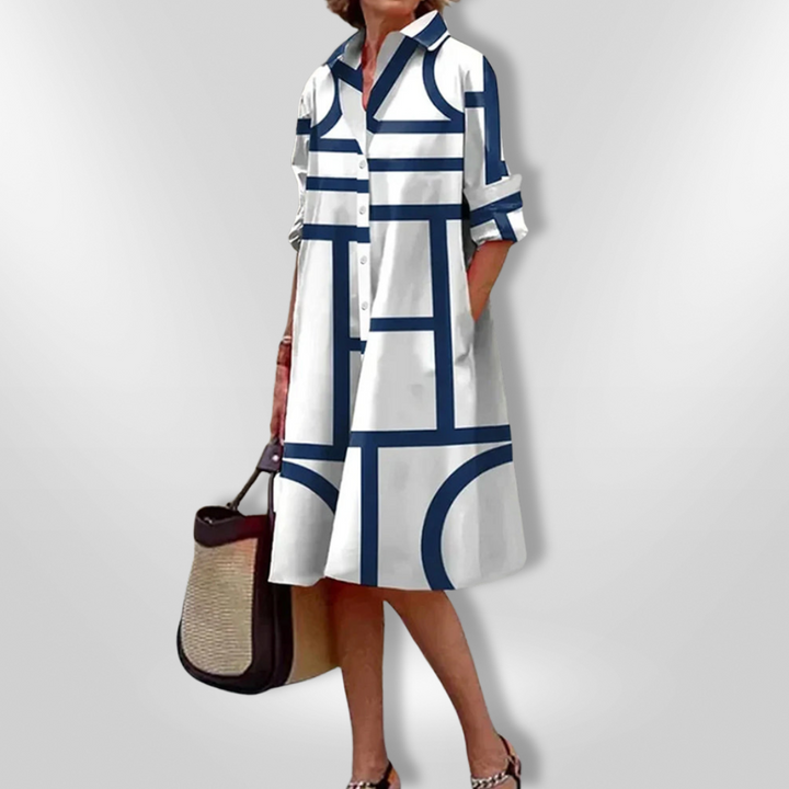 Helen™ | Modernes Midikleid mit geometrischem Muster