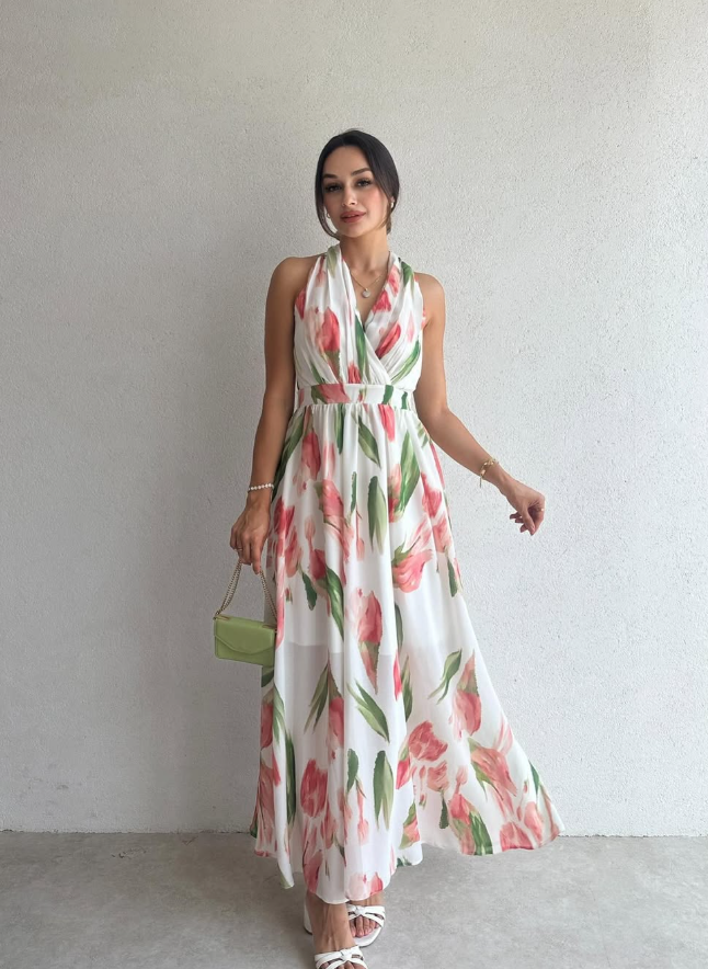 Halsey - Maxikleid mit Blumenmuster und Neckholder