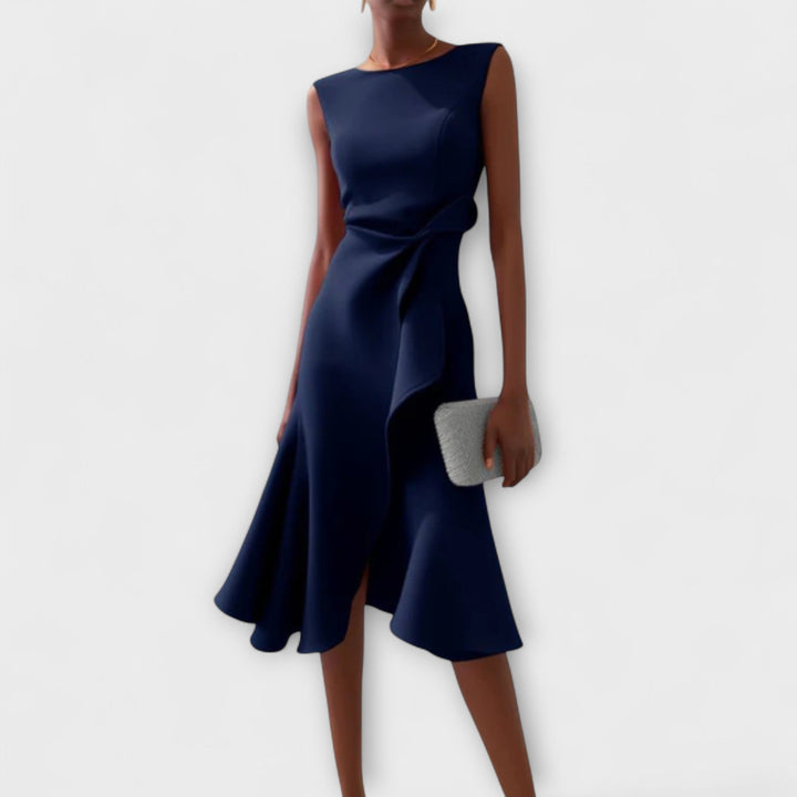 Juliette – Asymmetrisches Drapiertes Midikleid