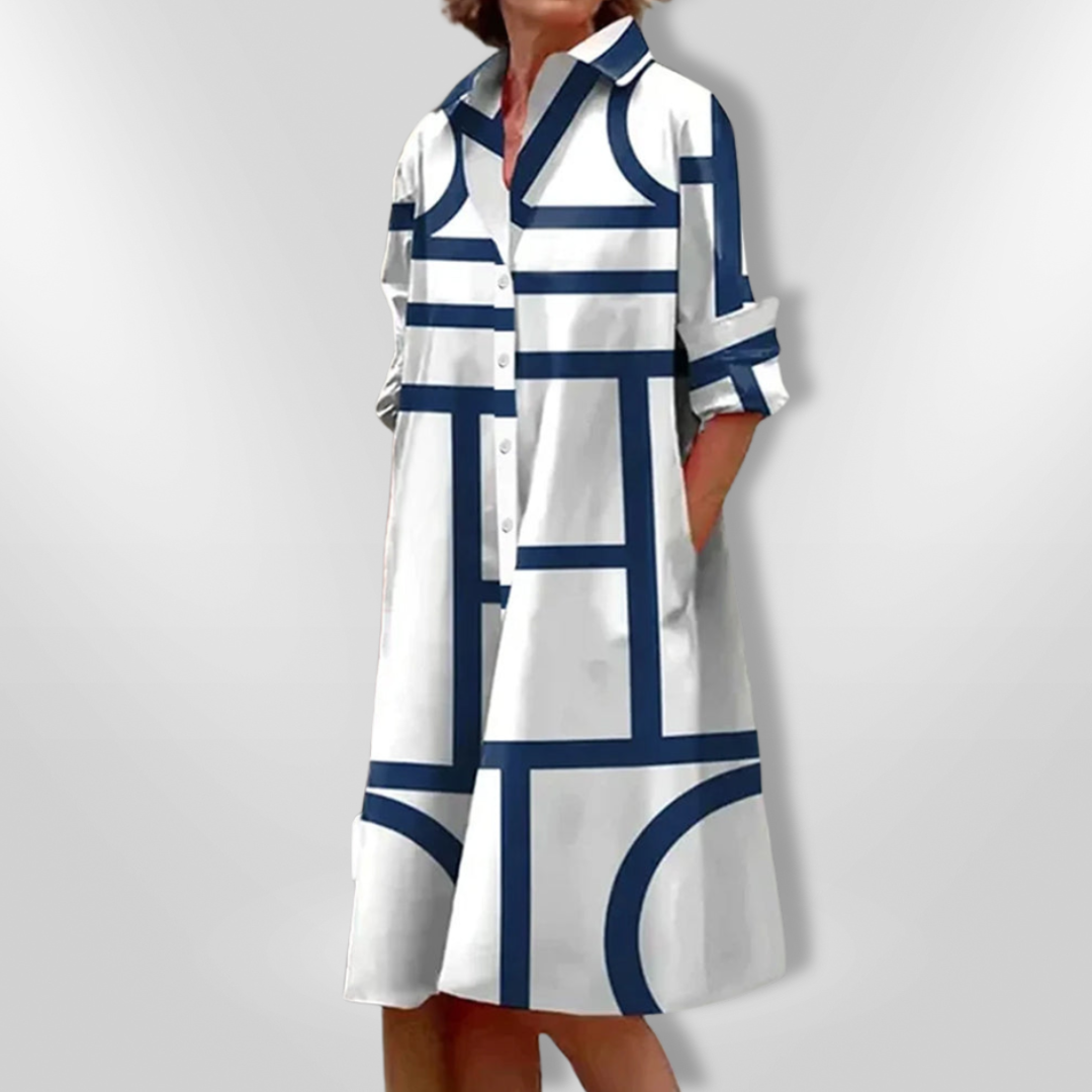 Helen™ | Modernes Midikleid mit geometrischem Muster