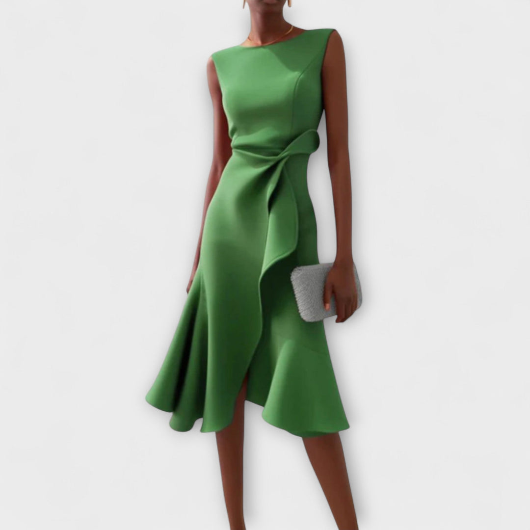 Juliette – Asymmetrisches Drapiertes Midikleid