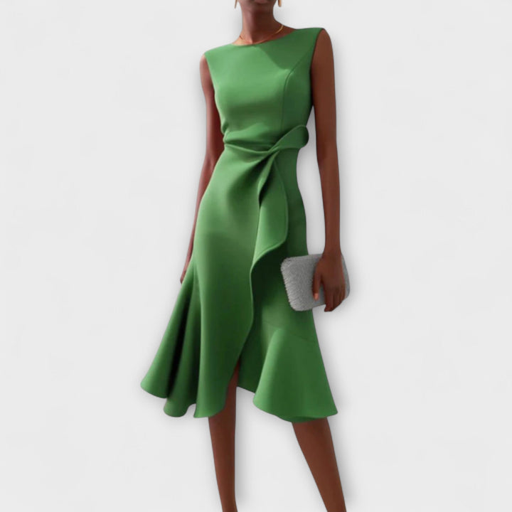Juliette – Asymmetrisches Drapiertes Midikleid