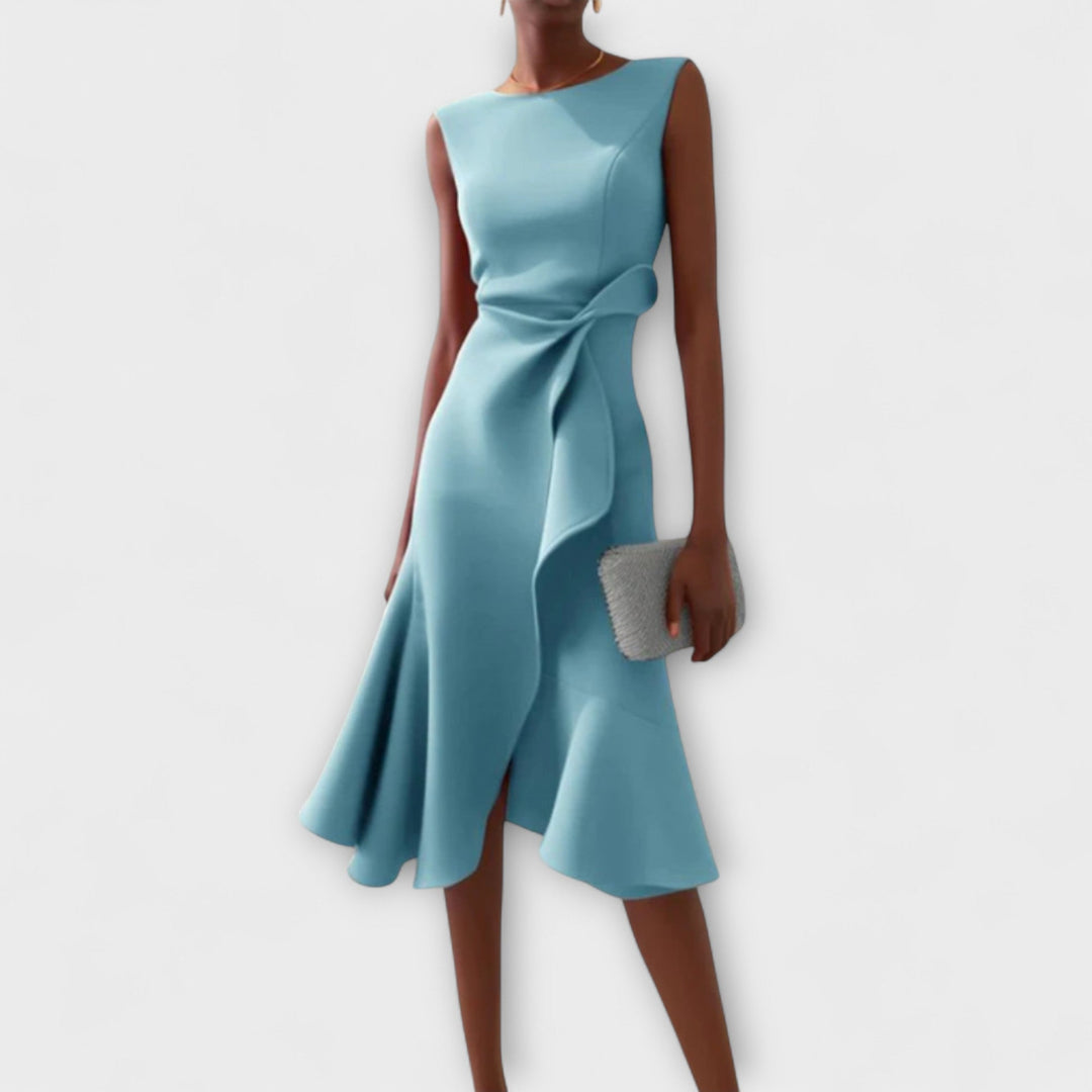Juliette – Asymmetrisches Drapiertes Midikleid