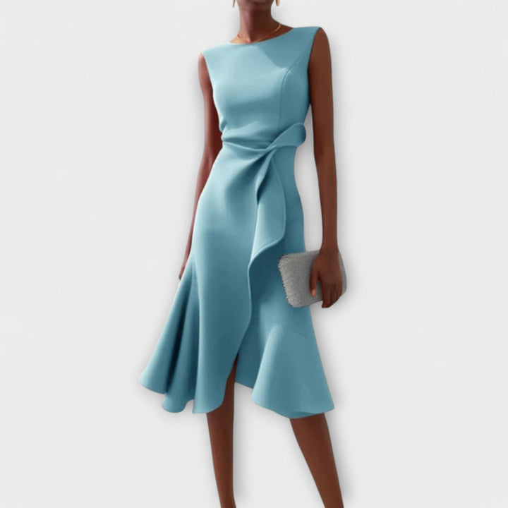 Juliette – Asymmetrisches Drapiertes Midikleid
