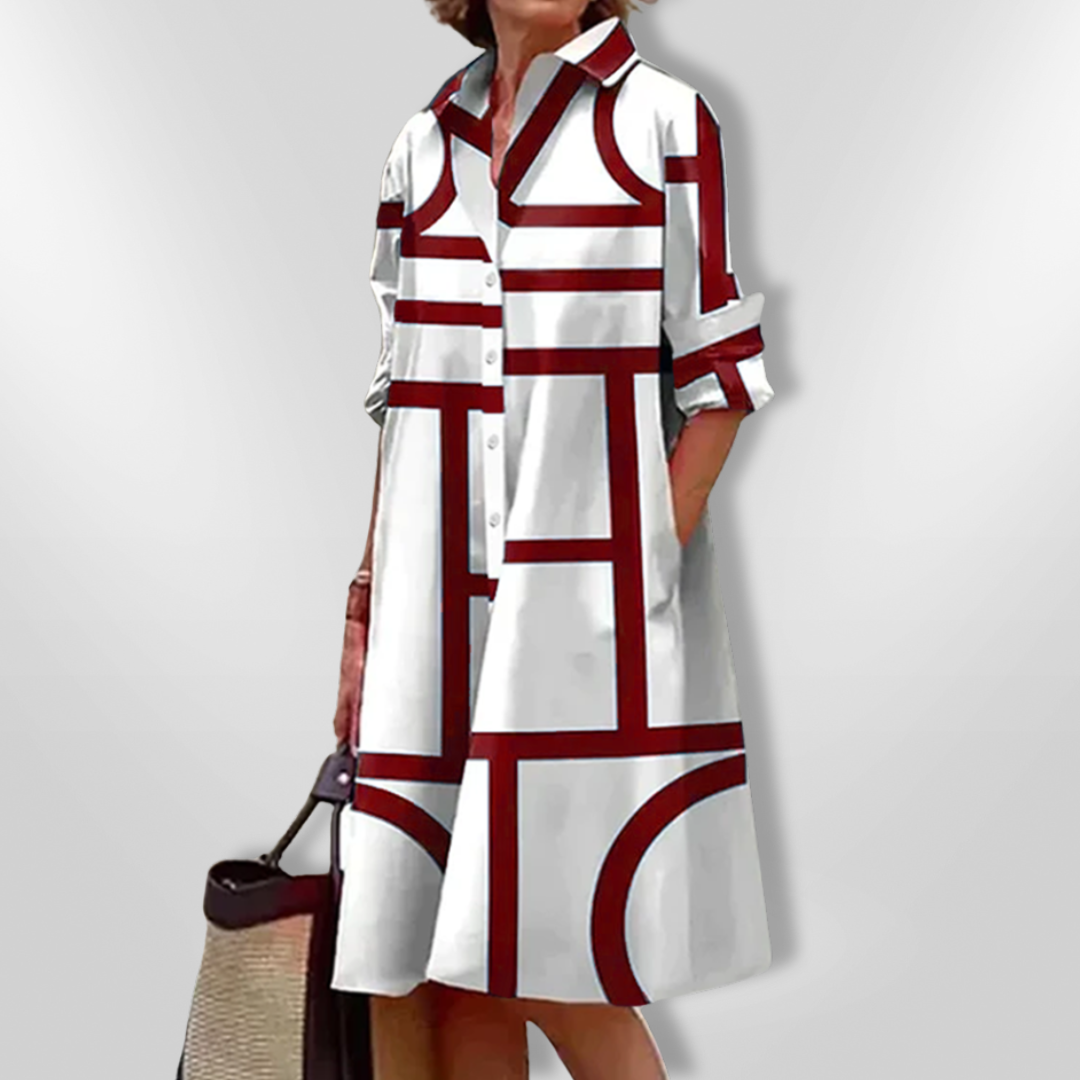 Helen™ | Modernes Midikleid mit geometrischem Muster