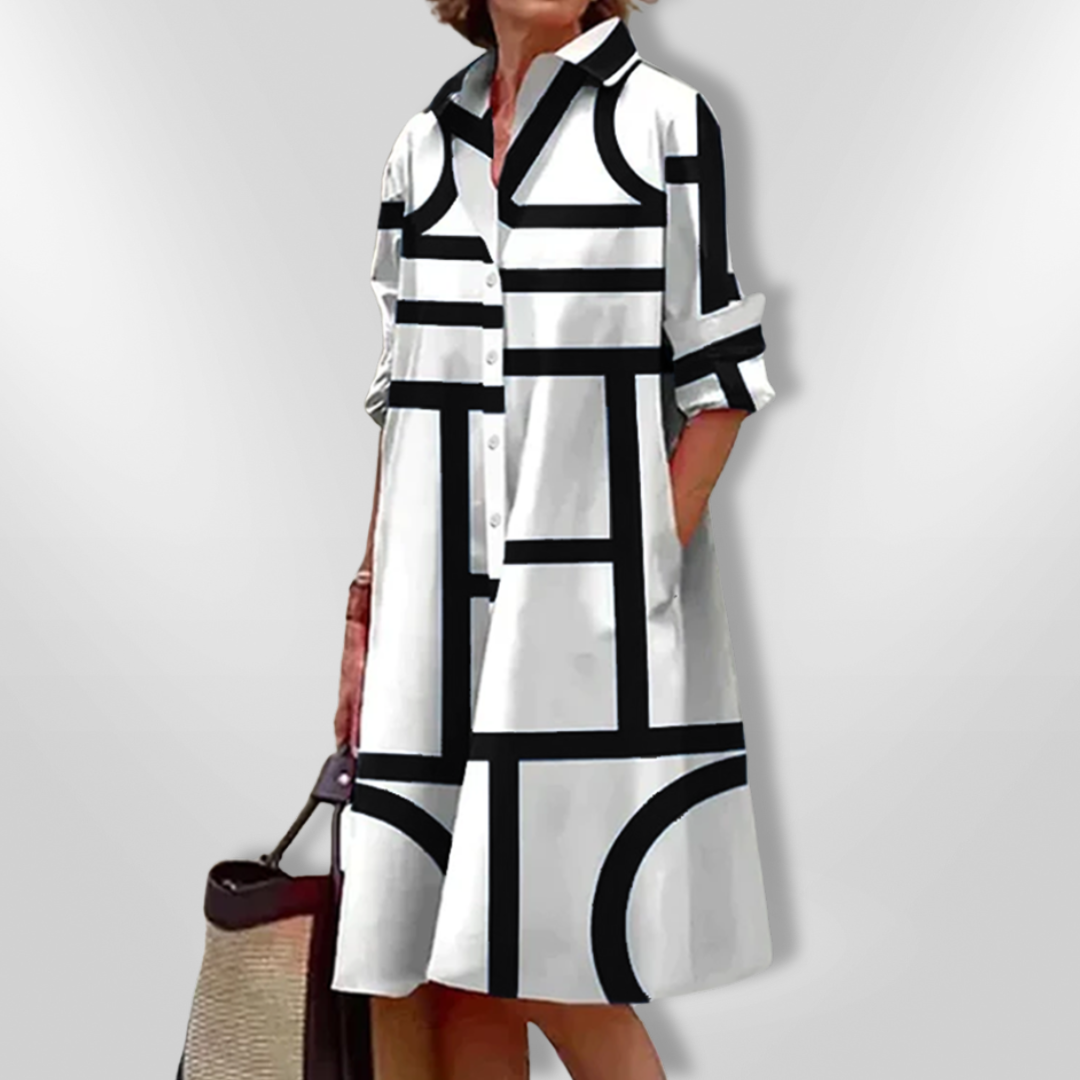 Helen™ | Modernes Midikleid mit geometrischem Muster