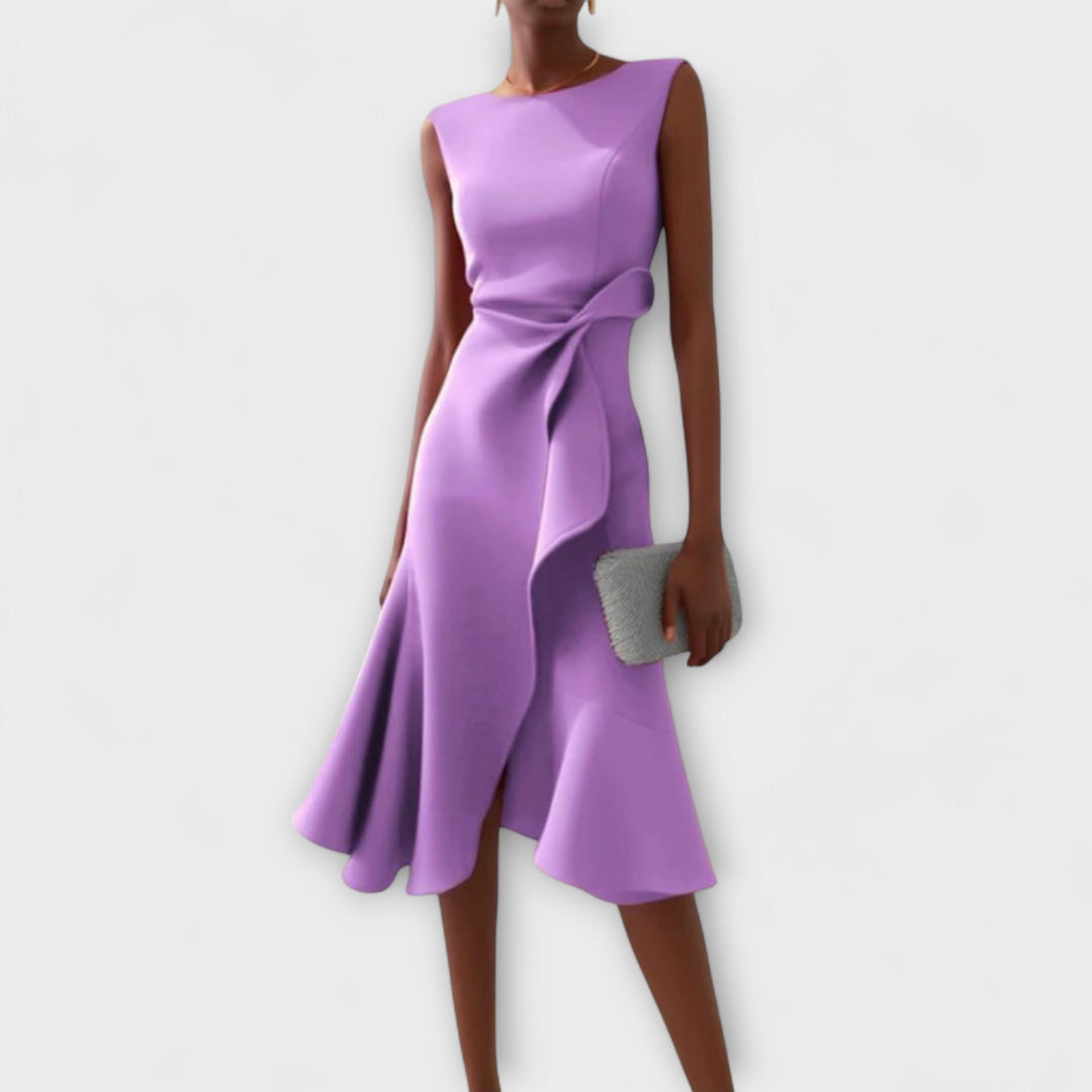 Juliette – Asymmetrisches Drapiertes Midikleid