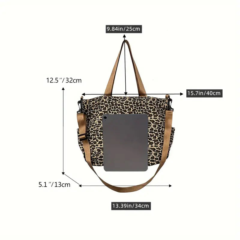 Idris - Leopardenmuster Canvas Umhängetasche