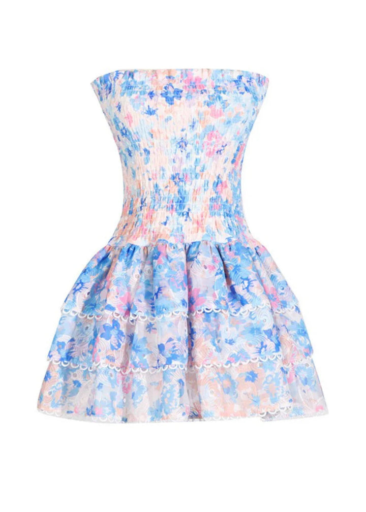 Kaylee | Trägerloses Blumenkleid