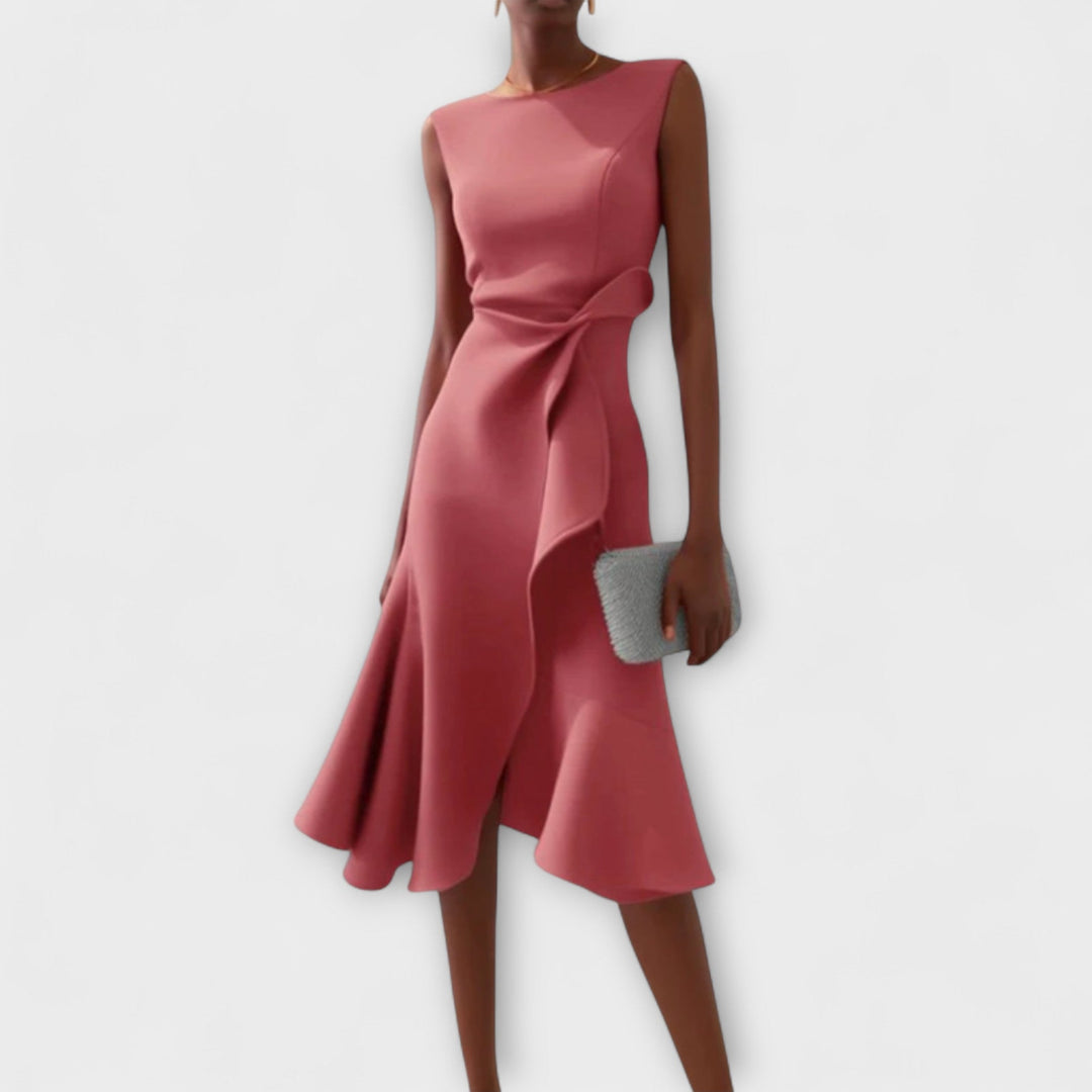 Juliette – Asymmetrisches Drapiertes Midikleid