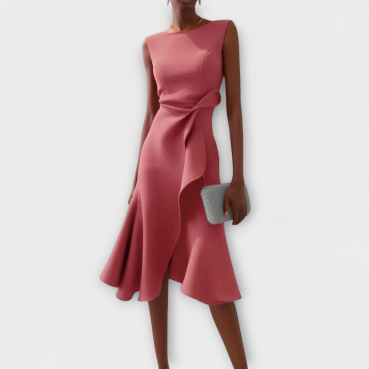 Juliette – Asymmetrisches Drapiertes Midikleid