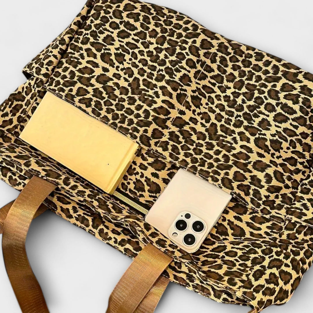 Idris - Leopardenmuster Canvas Umhängetasche