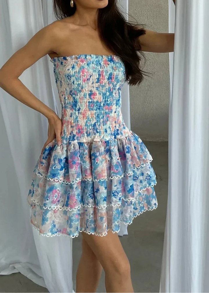 Kaylee | Trägerloses Blumenkleid