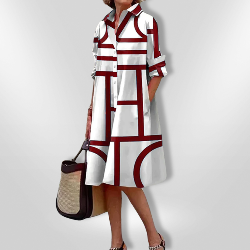 Helen™ | Modernes Midikleid mit geometrischem Muster