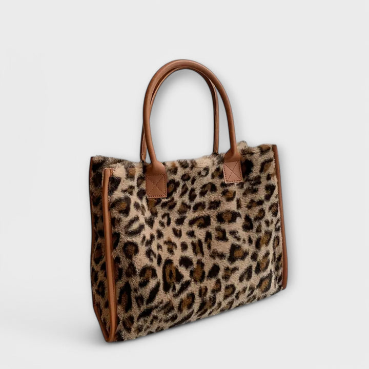 Odalys - Schicke Tasche mit Leopardenmuster aus Plüsch