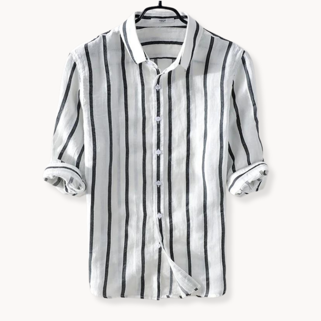 Elian - Retro-inspiriert Leinen Poloshirt