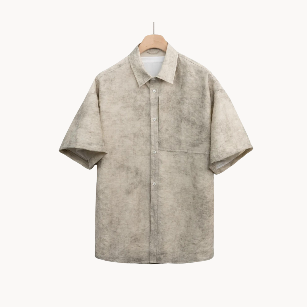 Maximilian - Weiches Leinen Camp-Kragen Shirt