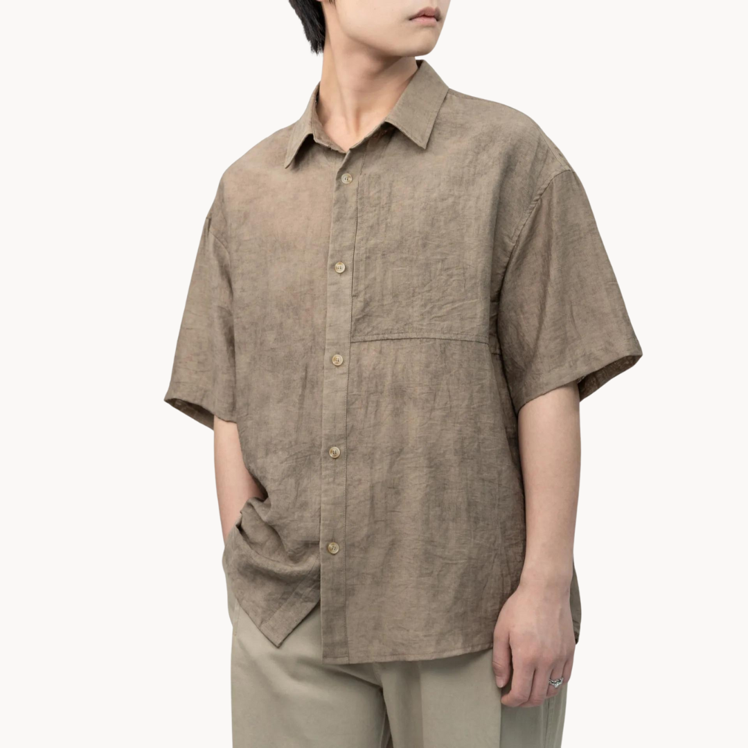 Maximilian - Weiches Leinen Camp-Kragen Shirt