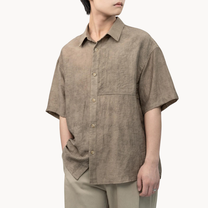 Maximilian - Weiches Leinen Camp-Kragen Shirt