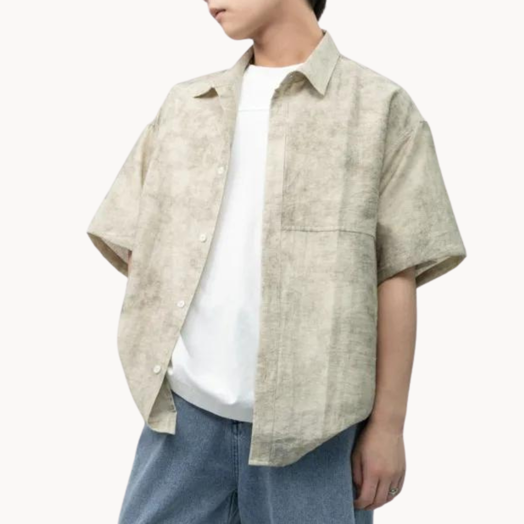 Maximilian - Weiches Leinen Camp-Kragen Shirt