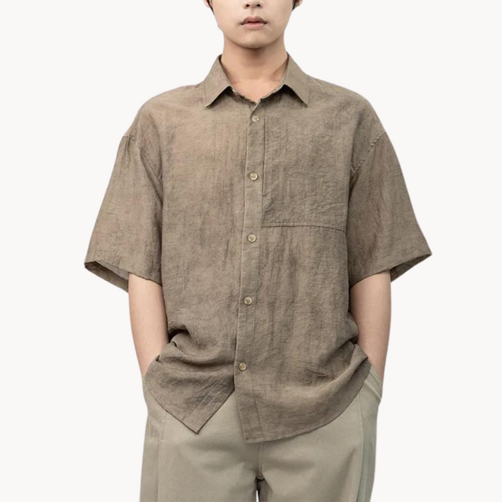 Maximilian - Weiches Leinen Camp-Kragen Shirt