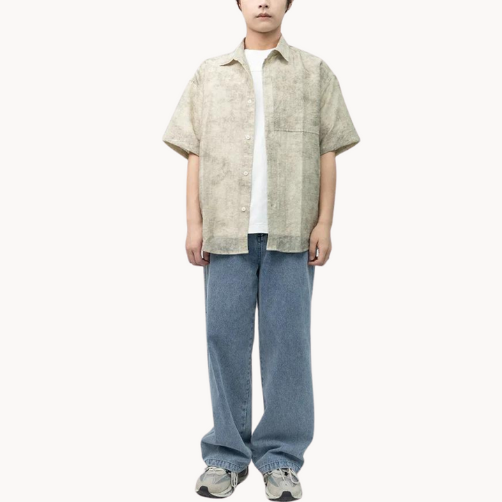 Maximilian - Weiches Leinen Camp-Kragen Shirt