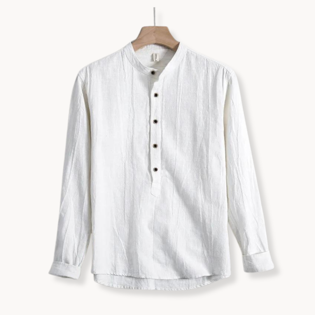 Mateo -  Maßgeschneidertes Leinen-Baumwolle Shirt