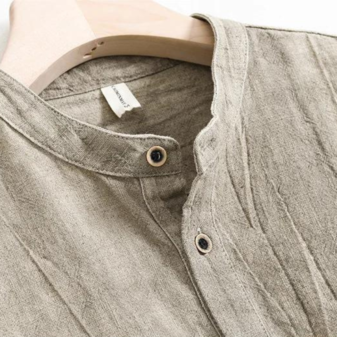 Mateo -  Maßgeschneidertes Leinen-Baumwolle Shirt