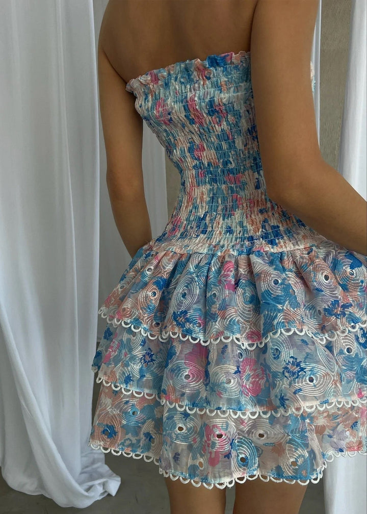 Kaylee | Trägerloses Blumenkleid