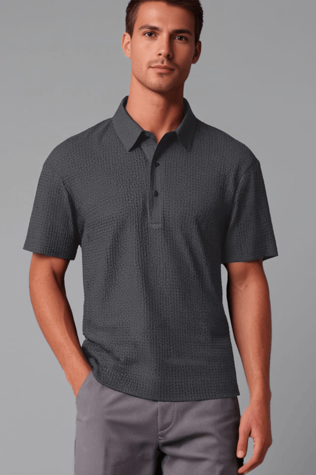 Grayson- Bricado Silk Poloshirt