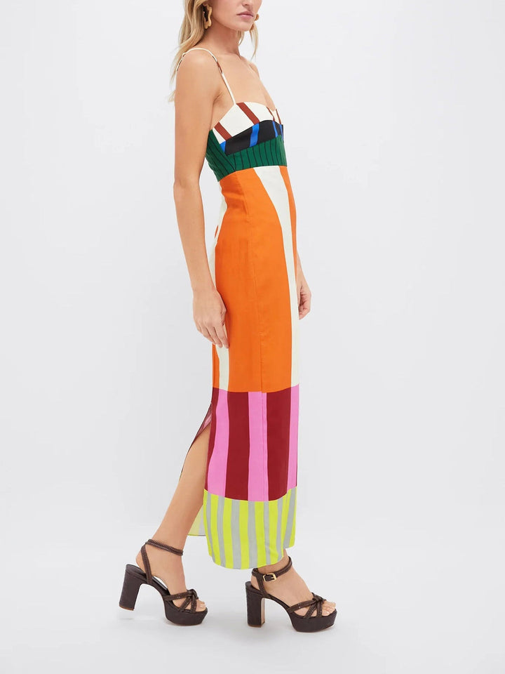 Elsa - Mehrfarbiges Langarmkleid