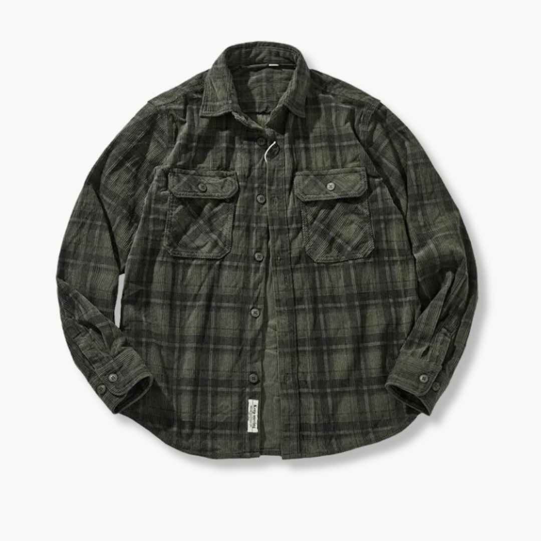 Enzo - Retro Karierter Cordflanell