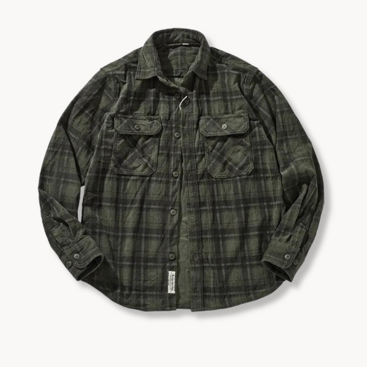 Enzo - Retro Karierter Cordflanell