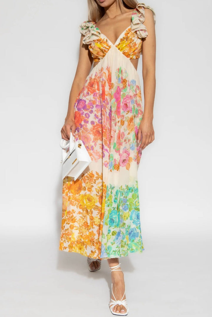 Linne - Sommerkleid mit Blumenmuster