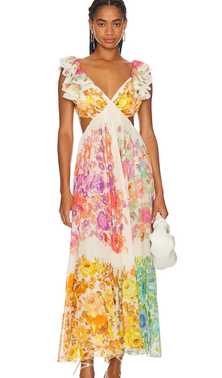 Linne - Sommerkleid mit Blumenmuster