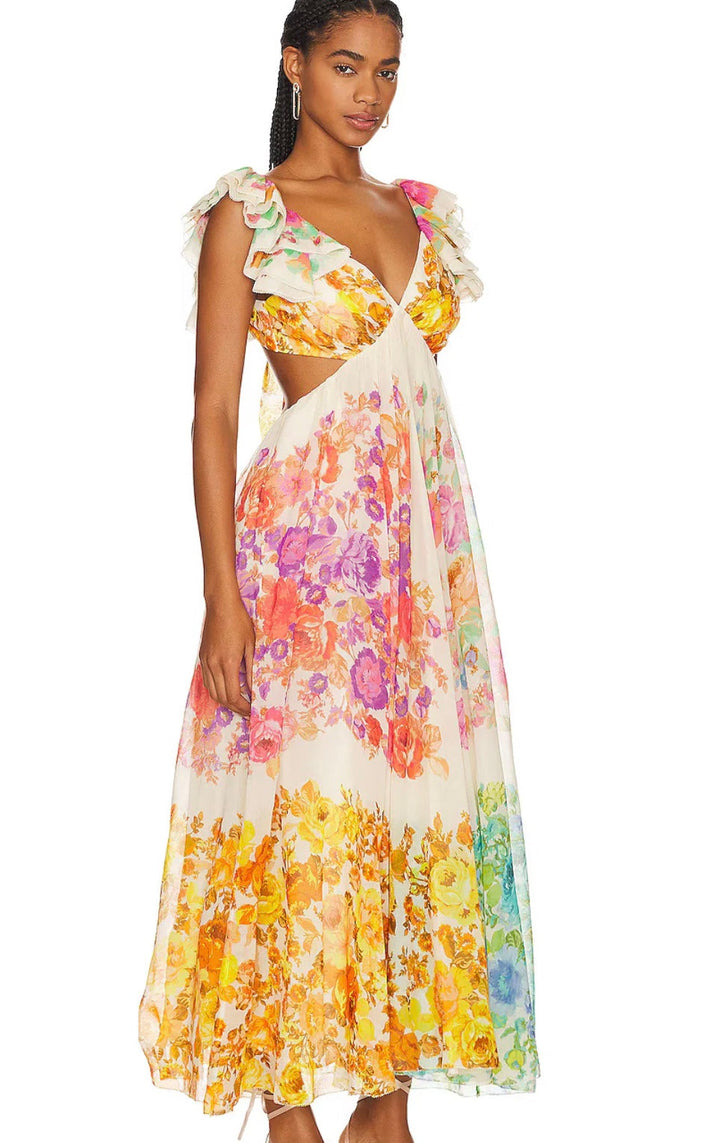 Linne - Sommerkleid mit Blumenmuster