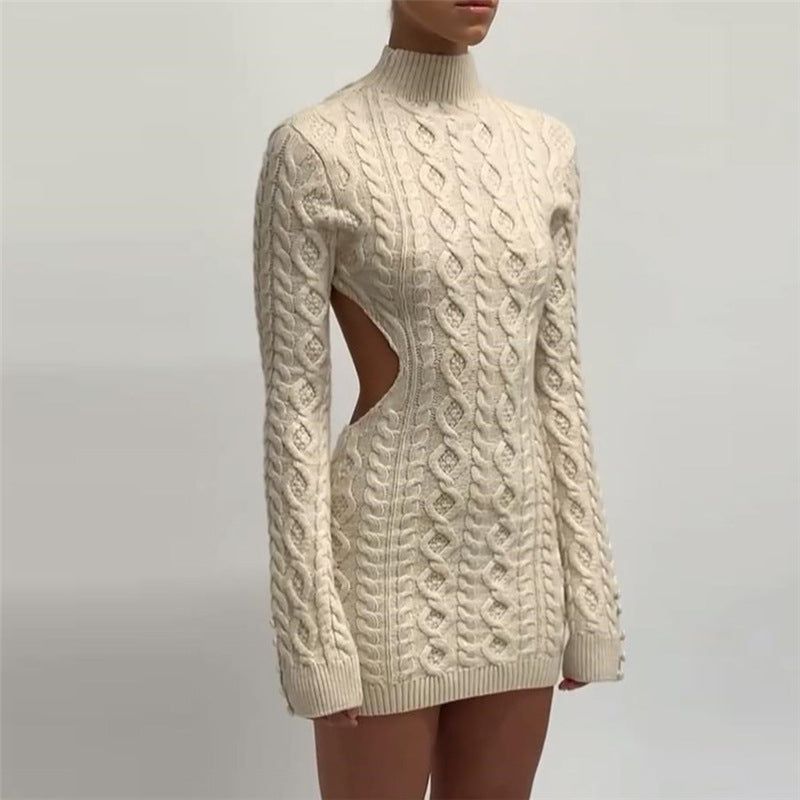 Faelan™ | Gestricktes Minikleid mit Cut-Out auf der Rückseite