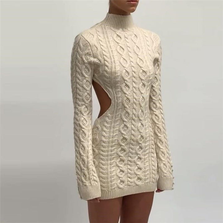 Faelan™ | Gestricktes Minikleid mit Cut-Out auf der Rückseite