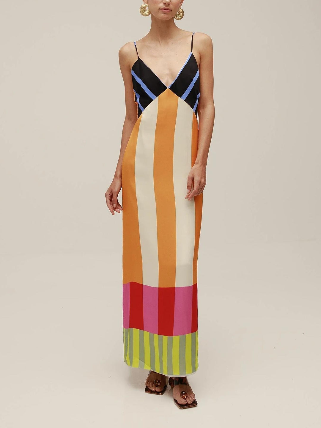 Elsa - Mehrfarbiges Langarmkleid
