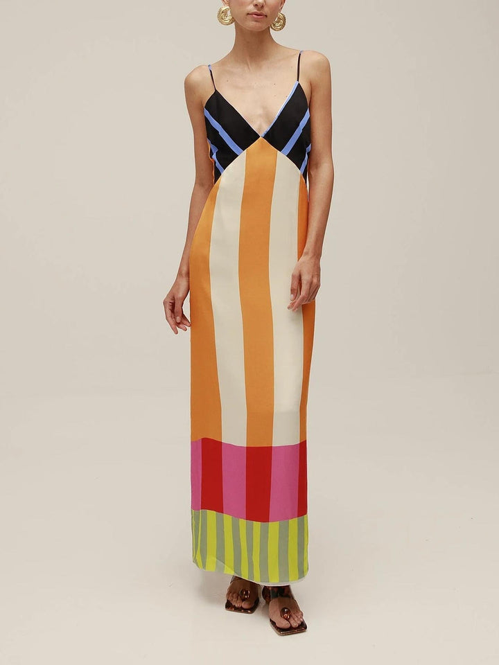 Elsa - Mehrfarbiges Langarmkleid