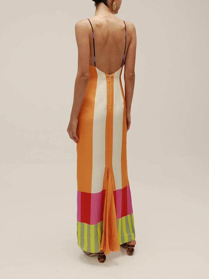Elsa - Mehrfarbiges Langarmkleid