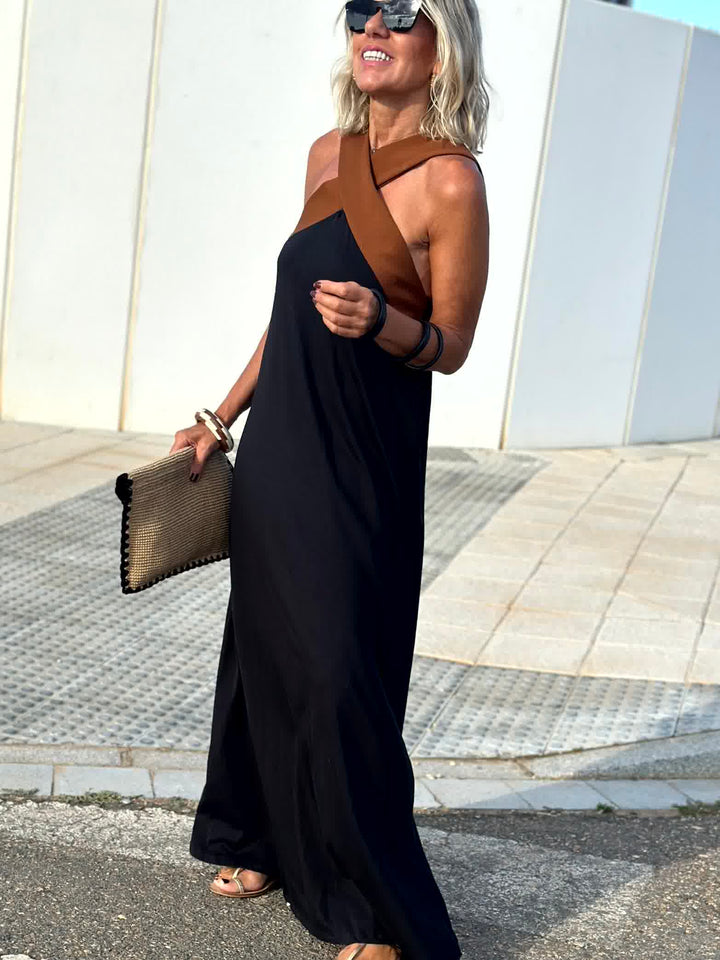 Julya | Elegantes Kleid mit offenem Rücken und modischem Neckholder-Kragen