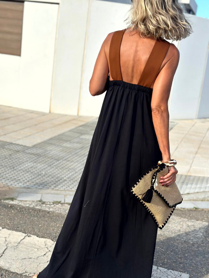 Julya | Elegantes Kleid mit offenem Rücken und modischem Neckholder-Kragen