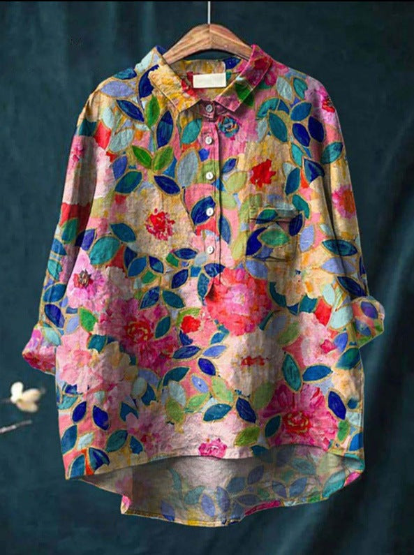 Margot - Klassische Blumenbluse