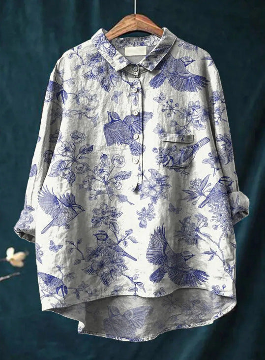 Margot - Klassische Blumenbluse