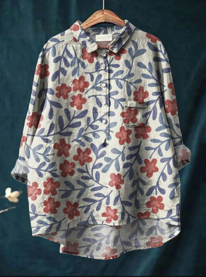 Margot - Klassische Blumenbluse