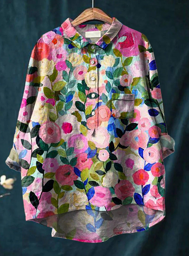 Margot - Klassische Blumenbluse